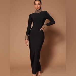 Elegant Black Long Sleeve Dress